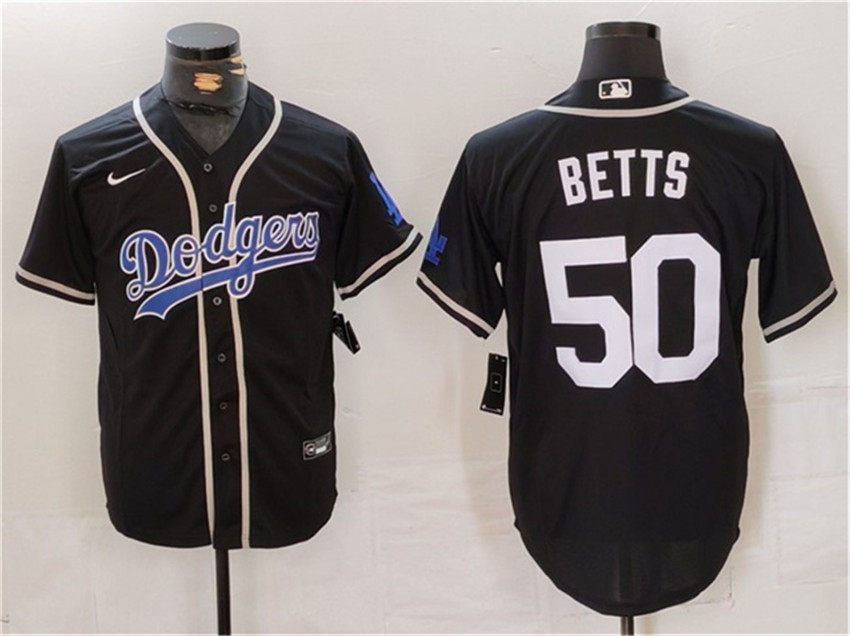 Men's Black Los Angeles Dodgers #50 Mookie Betts Fashion Cool Base Stitched Baseball Jersey